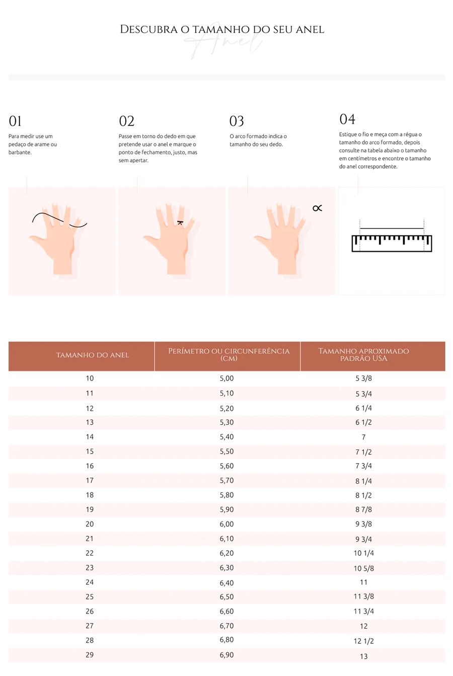 Descubra O Tamanho Do Seu Anel Ammor