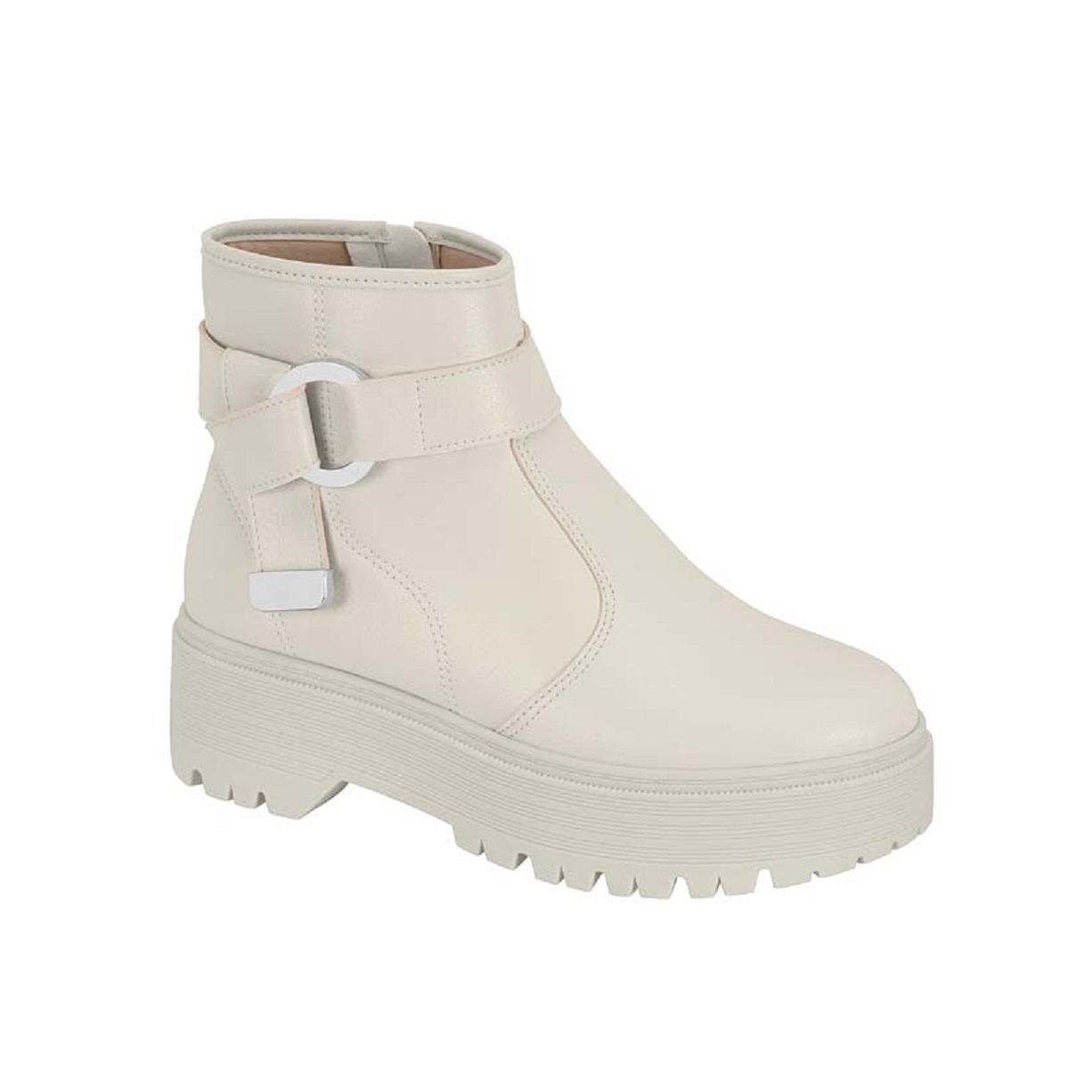 Bota Feminina Moleca Cano Curto Tratorada Fivela Lojas