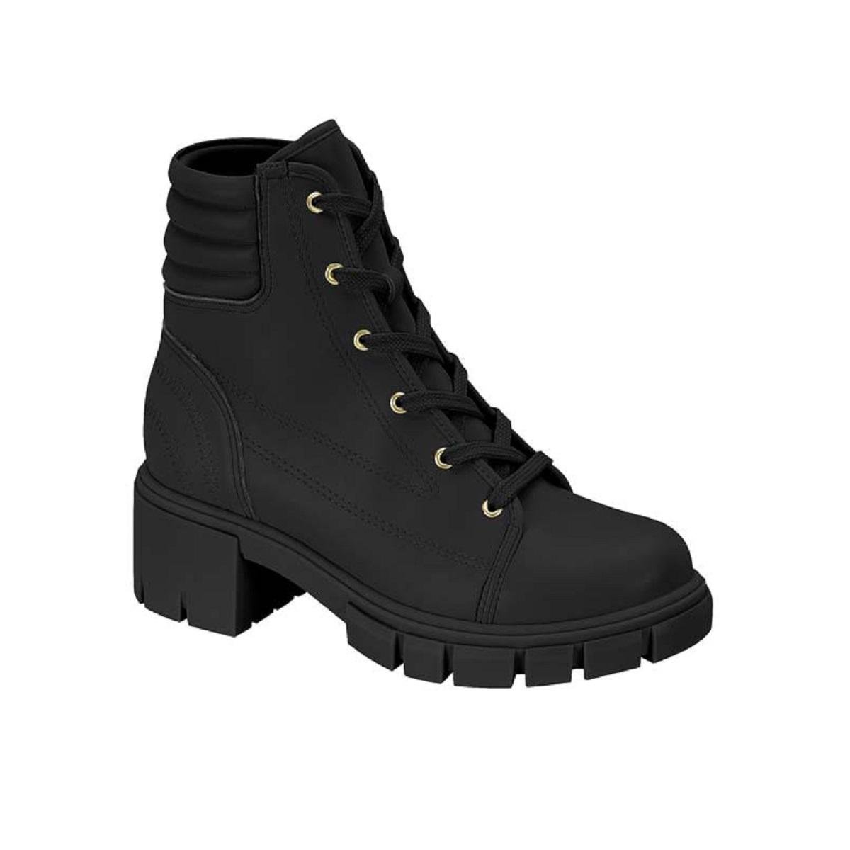 Bota Moleca Coturno Preto Sem Salto Feminino Bota Cano Curto