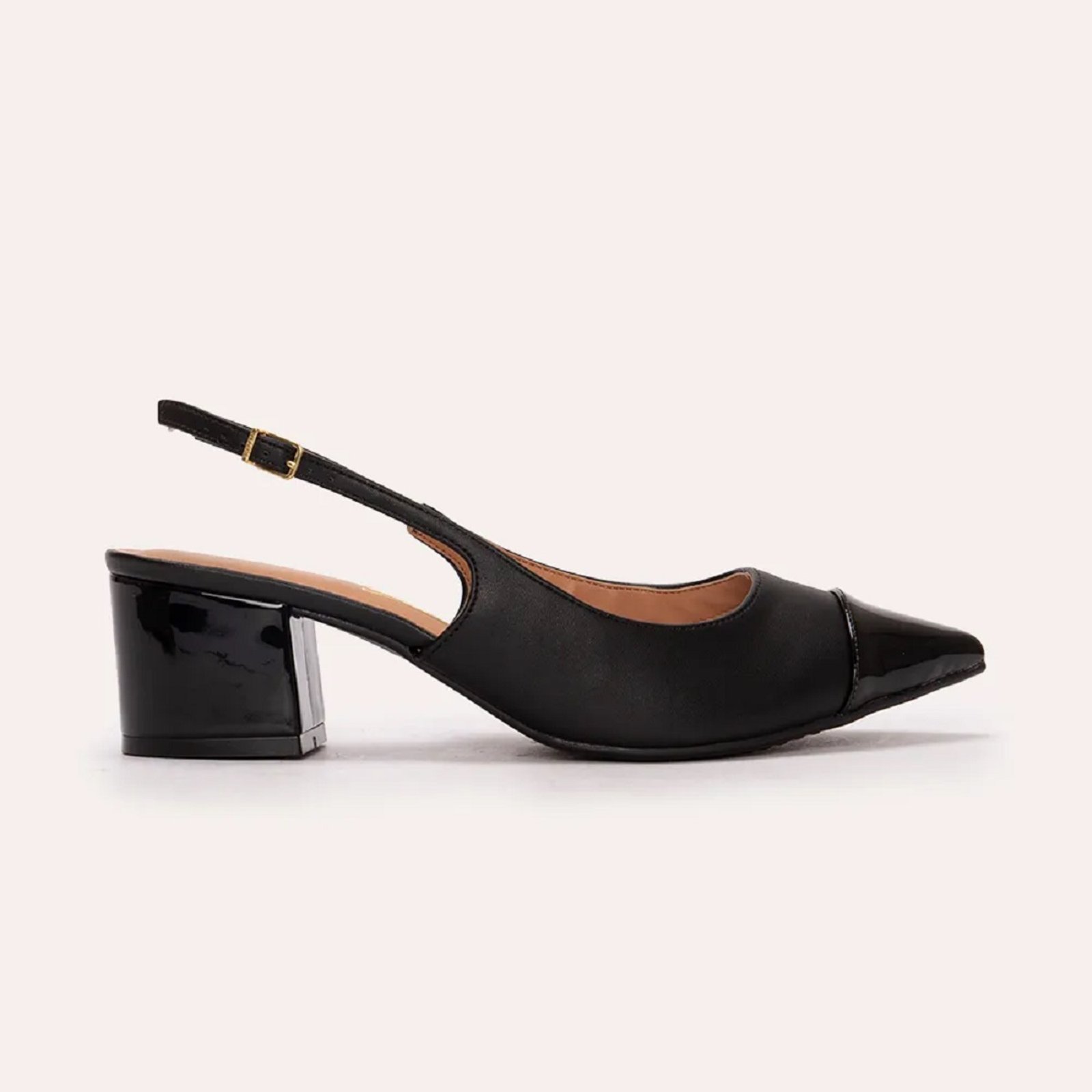 Sapato Scarpin Salto Bloco Slingback Vizzano Lojas Madalena