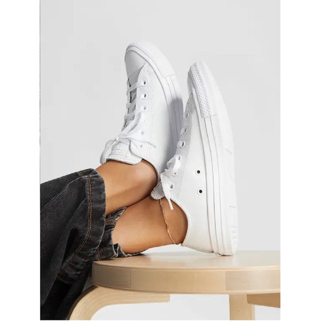 Store Couro All Star Botinha Couro Branco Tênis Feminino CT0983
