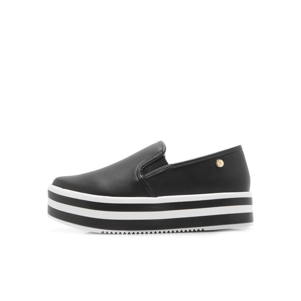 slip on flatform vizzano listras branco