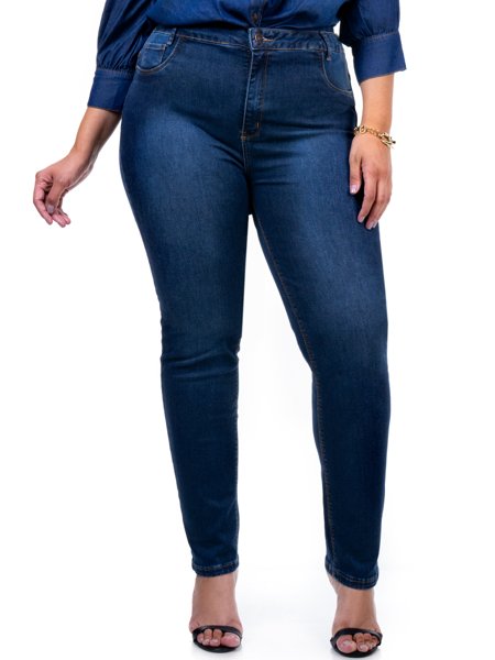 Calça Jeans fermina preta cintura alta Destroyed rasgada - Bella Donna