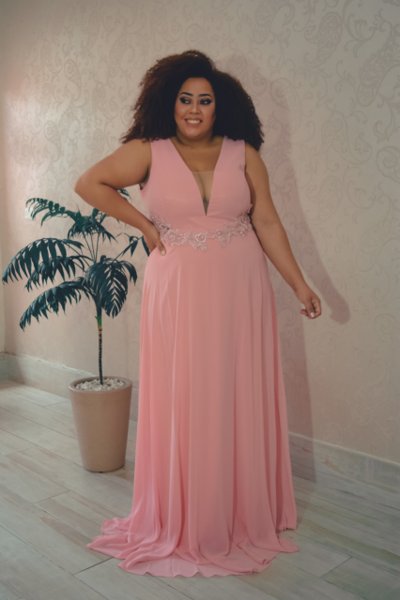 Vestido de festa moda plus deals size