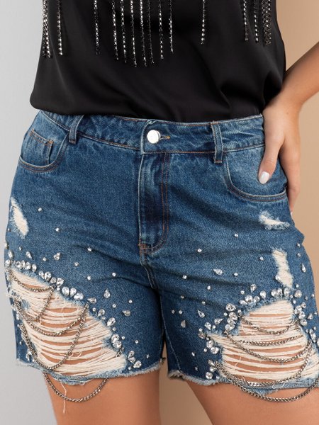 Shorts Jeans Feminina Plus Size