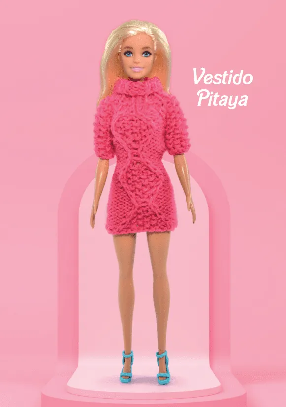 Roupa para boneca Barbie em crochê - vestido frente única