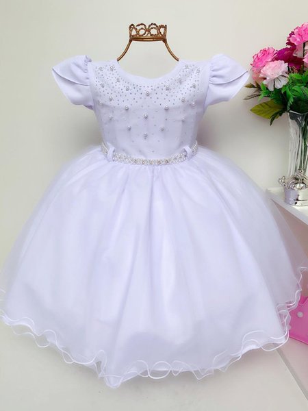 Vestido De Festa Bebê Infantil Luxo Princesa Daminha Batizad