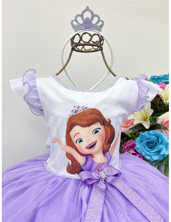 Vestido Fantasia Infantil Princesa Sofia Festa Luxo E Tiara em Promoção na  Americanas