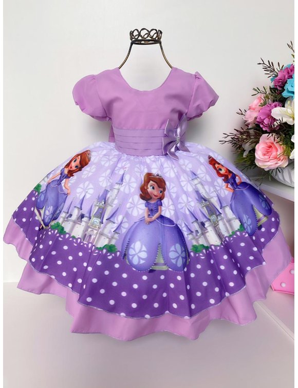 Vestido Princesa Sofia / Sophia 1 E 4 Anos Infantil