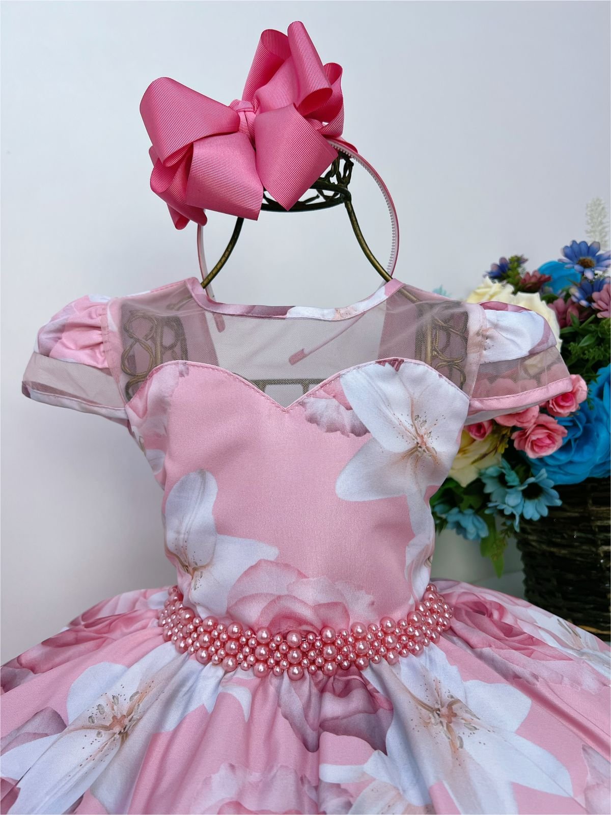Vestido infantil de peça única com cinto, vestidos rosa para bebês, roupas  kawaii, estilo arejado, moda Y2K, 1-8Y, novo, quente, 2023