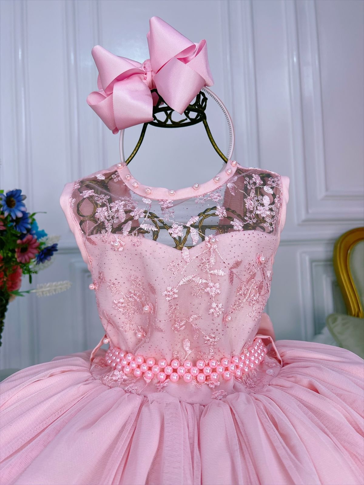 Vestido Infantil Princesa Sofia Lilás C/ Cinto de Pérolas - Rosa Charmosa  Atacado