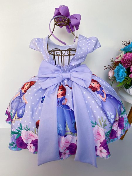 Vestido festa infantil da princesa Sofia - Festa - Lilás