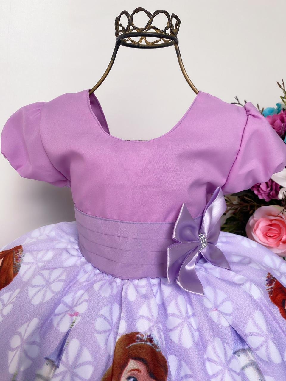 Vestido Infantil Princesa Sofia Com Luva E Saiote De Armação - Loja Moda  Sunset - o melhor da Moda Feminina.