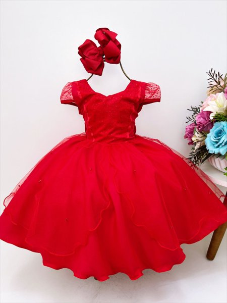 FANTASIA ELENA AVALOR VESTIDO VERMELHO PRINCESA infanti LUXO