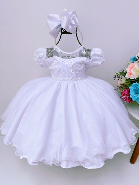 Vestido De Festa Bebê Infantil Luxo Princesa Daminha Batizad