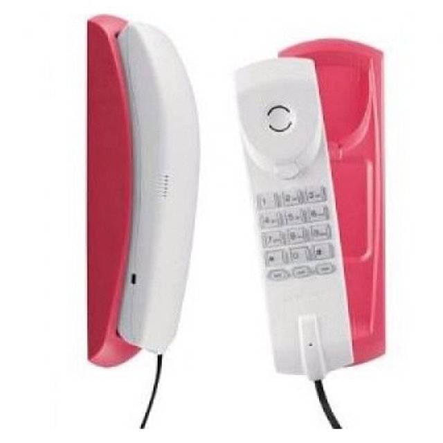 Telefone Com Fio Gondola Intelbras TC20 Rosa e Branco