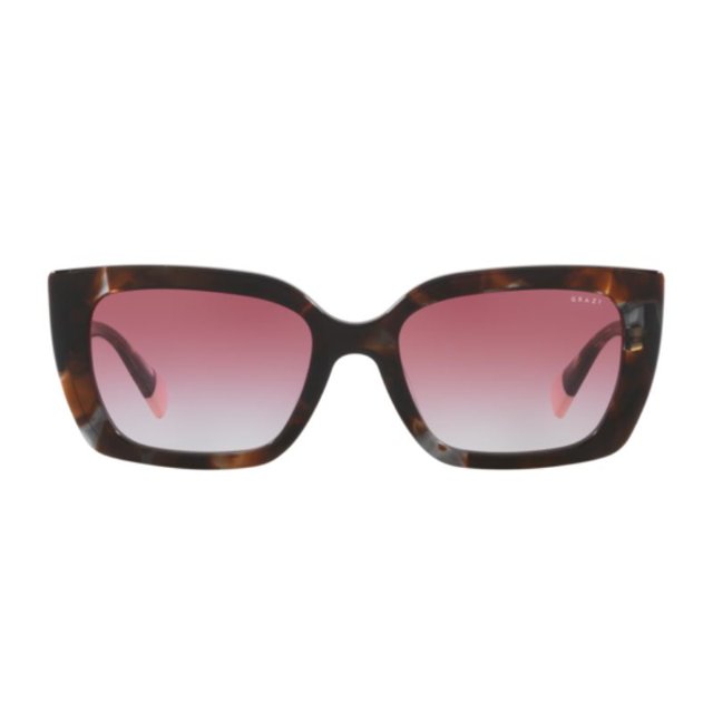 Óculos de Sol Grazi GZ4060L Marrom Escuro Tartaruga Retangular