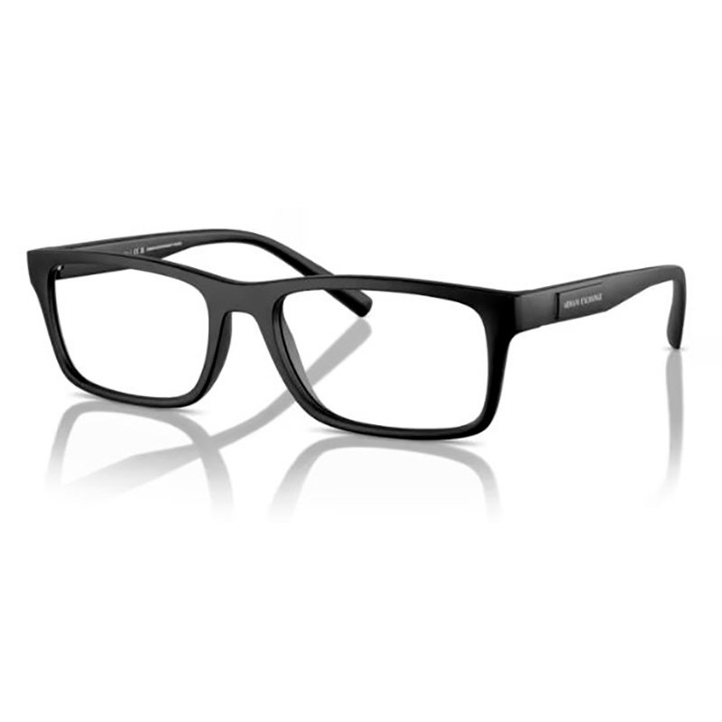 Óculos de Grau Armani Exchange AX3115 Preto Fosco Retangular