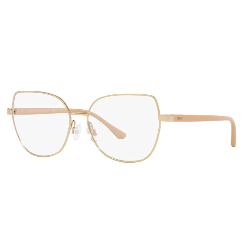 Óculos de Grau Grazi GZ1022 Metal Dourado com Nude | Univisão Ótica
