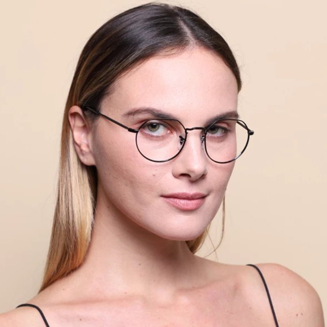 Óculos de Grau Redondo RayBan Jack RX6465 Metal Preto Brilho