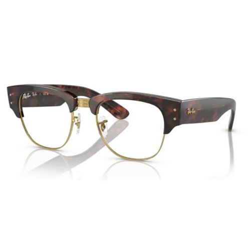 oculos-de-grau-rayban-mega-clubmaster-rx0316v-marrom-havana-dourado