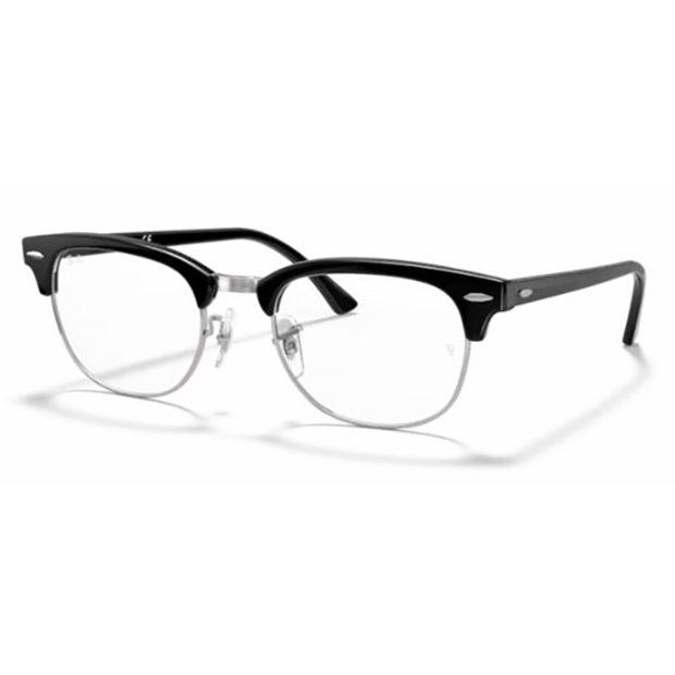 Armação de Óculos Ray Ban Clubmaster Preto Brilho RX5154 Pequeno