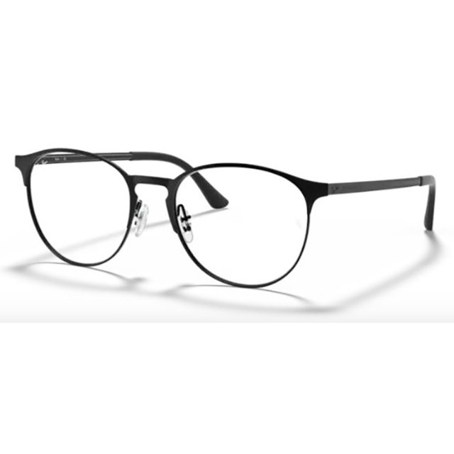 Óculos de Grau Ray Ban RX6375 Redondo Metal Preto Brilho e Fosco