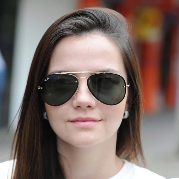 Óculos de Sol Ray Ban RB3584N Blaze Aviator Dourado Tamanho 58