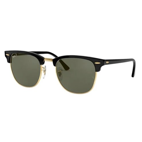 oculos-de-sol-rayban-clubmaster-rb3016l-preto-e-dourado-cristal-original
