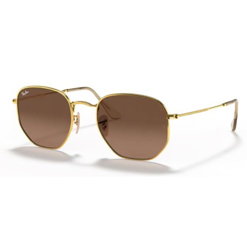 oculos-de-sol-rayban-hexagonal-rb3548nl-dourado-com-marrom