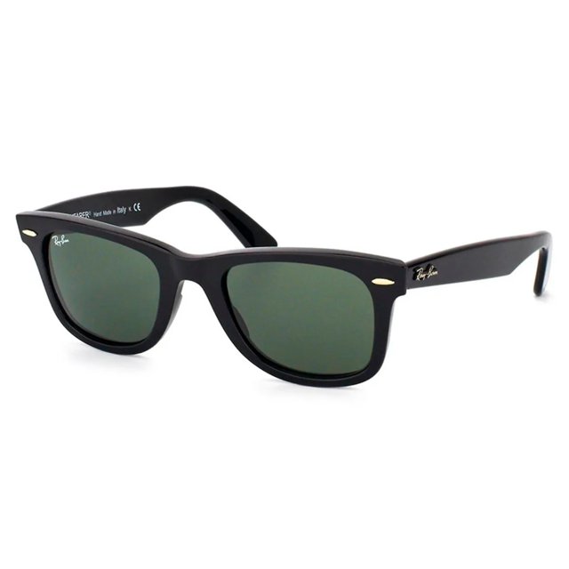 小物 Ray-Ban RB2140-F WAYFARER Óculos de Sol RayBan Wayfarer RB2140 Preto Brilho Tamanho 50