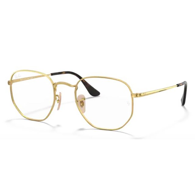 Óculos de Grau Ray Ban Hexagonal RX6448 Dourado Tamanho 51