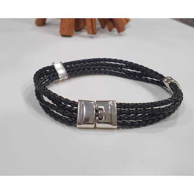 Pulseira Masculina Em Couro Legitimo com Feche de Imã - Loja