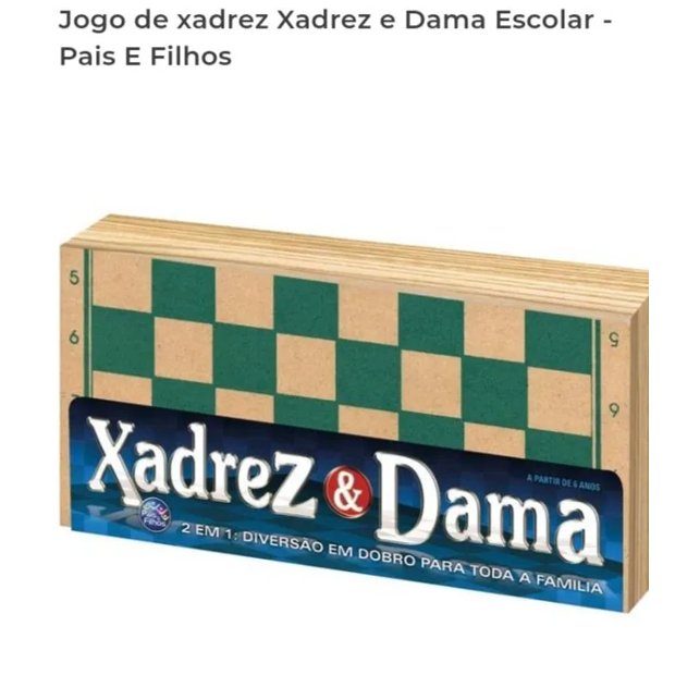 Jogo de Xadrez e Dama Escolar Pais e Filhos