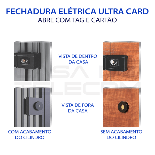 FECHADURA AGL ULTRA CARD PRETA CH.SIMP