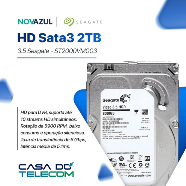 DISCO RIGIDO HDD 2TB (UA) | Casa do Telecom
