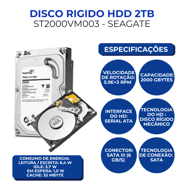 DISCO RIGIDO HDD 2TB (UA) | Casa do Telecom