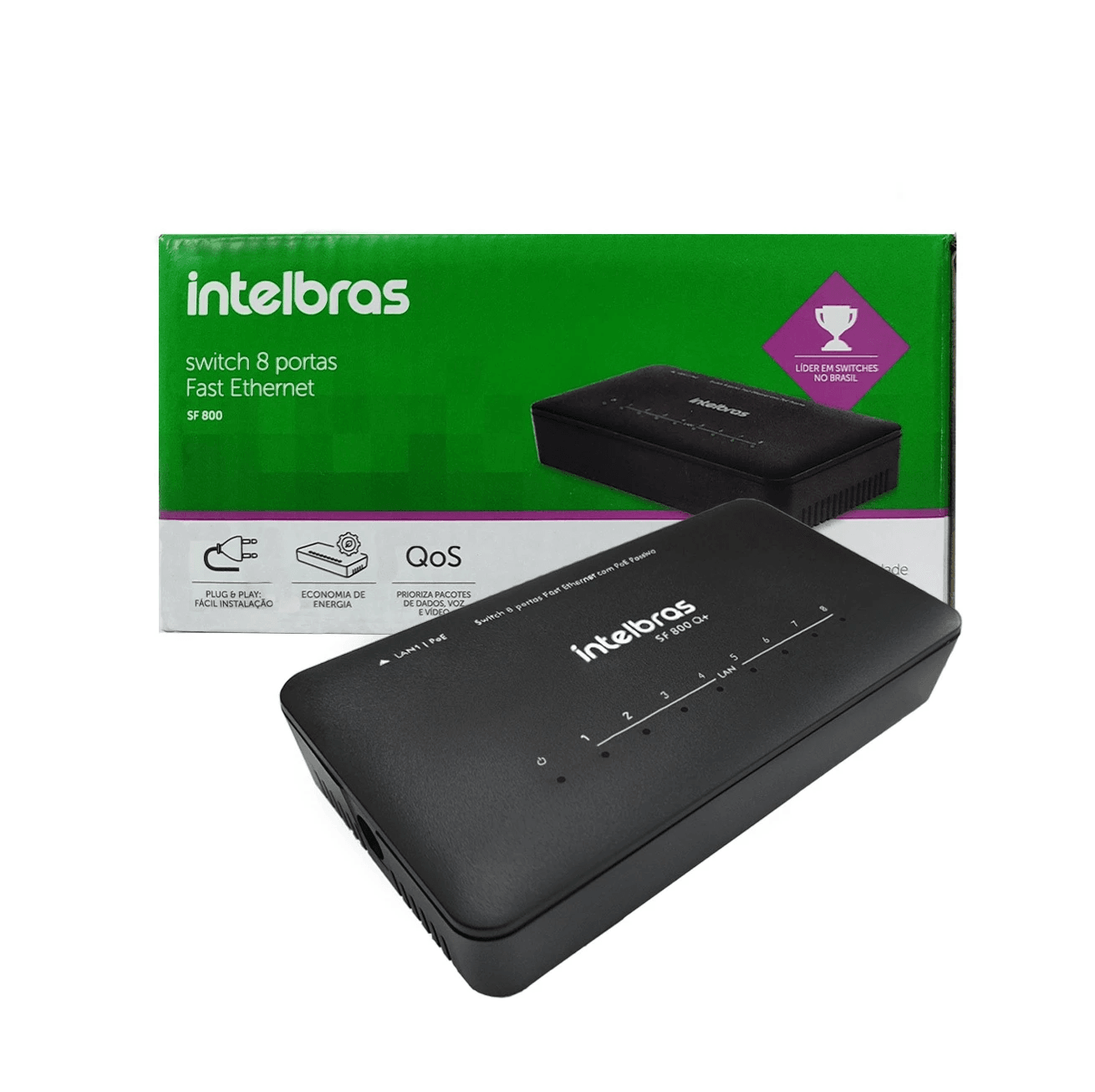 SWITCH 8 PORTAS NaO GERENCIaVEL SF 800 Q+ | Casa do Telecom