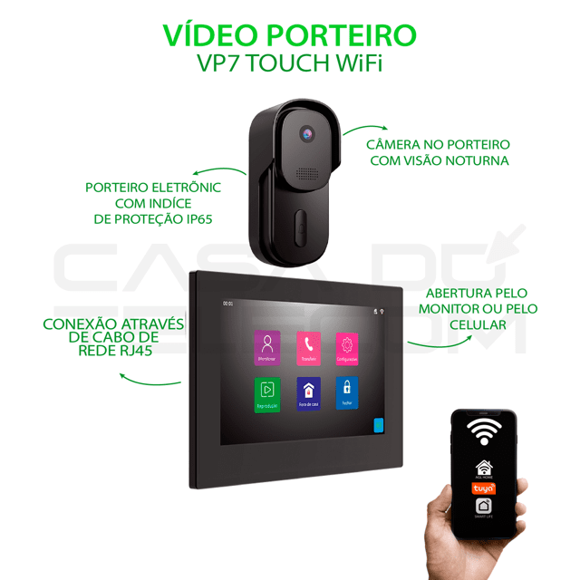 VIDEO PORTEIRO AGL VP7 TOUCH WIFI