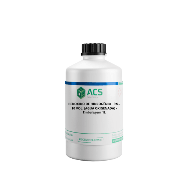 PEROXIDO DE HIDROGÊNIO 3% - 10 VOL. (AGUA OXIGENADA) - Embalagem 1L ...