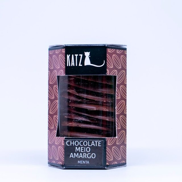 Pastilha de chocolate meio amargo com menta Katz Chocolates 