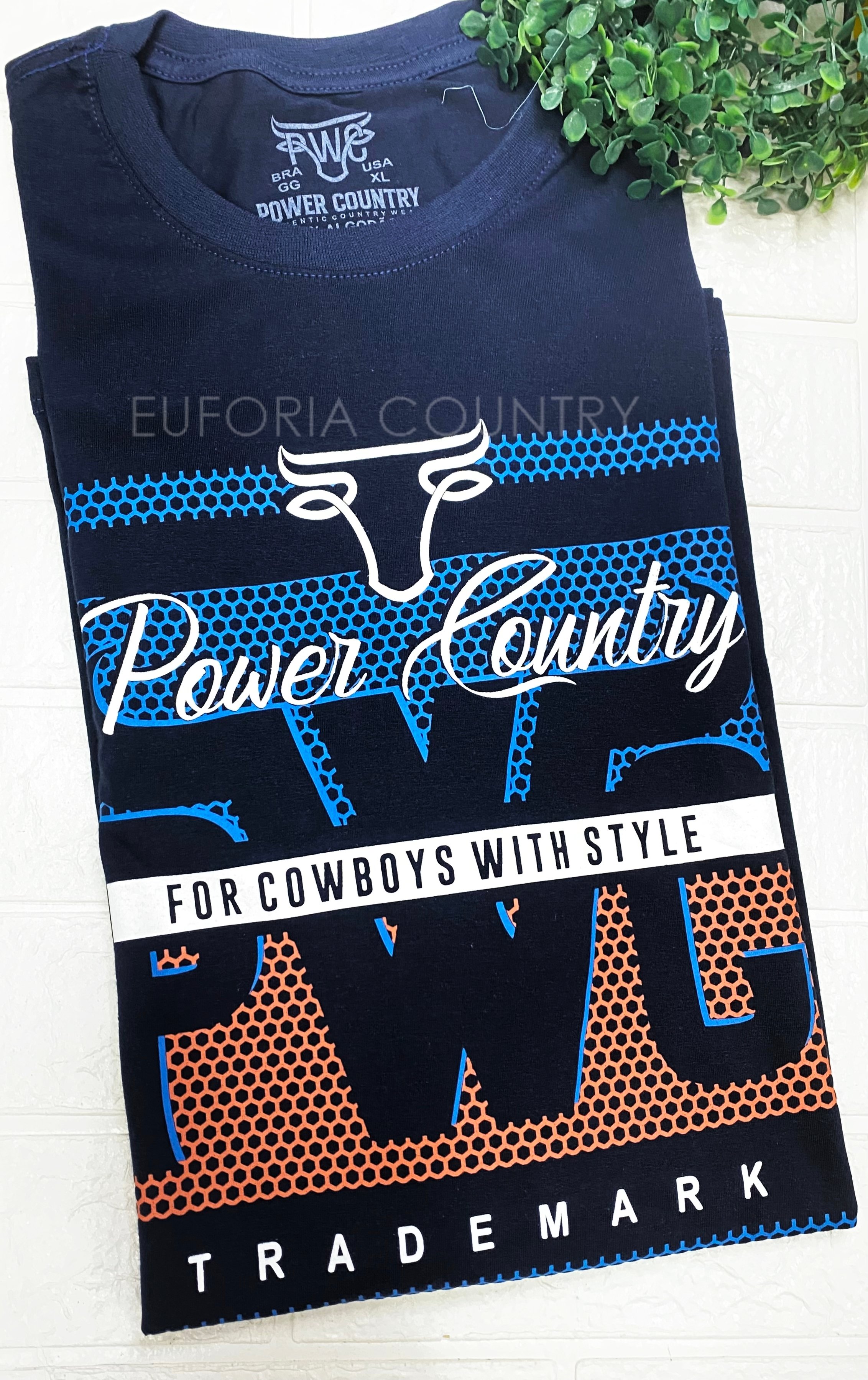 CAMISA MASCULINA POWER COUNTRY - AZUL MARINHO