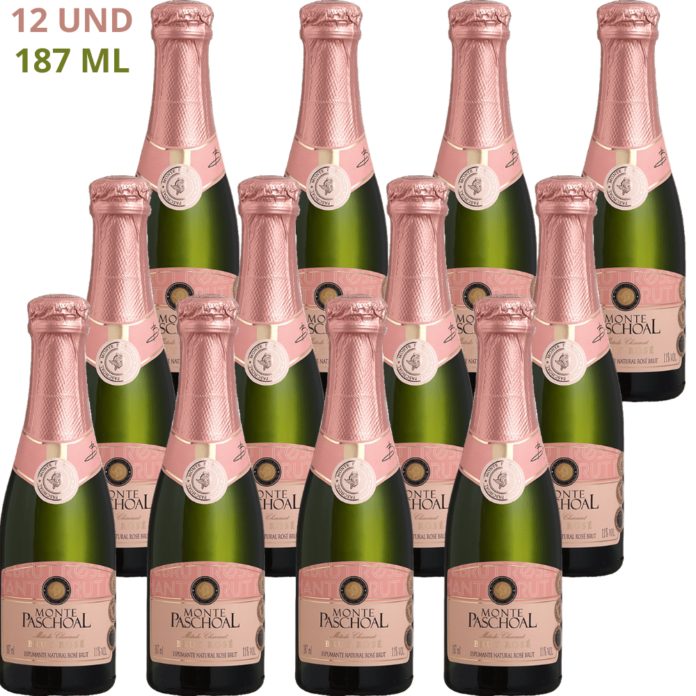 Mini Espumante Brut Rosé Monte Paschoal 12 x 187 ml | Odre Wine