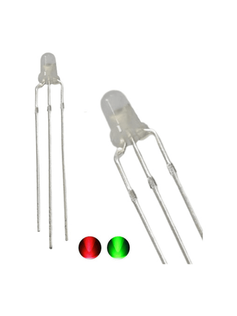 LED BICOLOR 3MM VERMELHO X VERDE DIFUSO LENTE PLANA 3 TERMINAIS ...