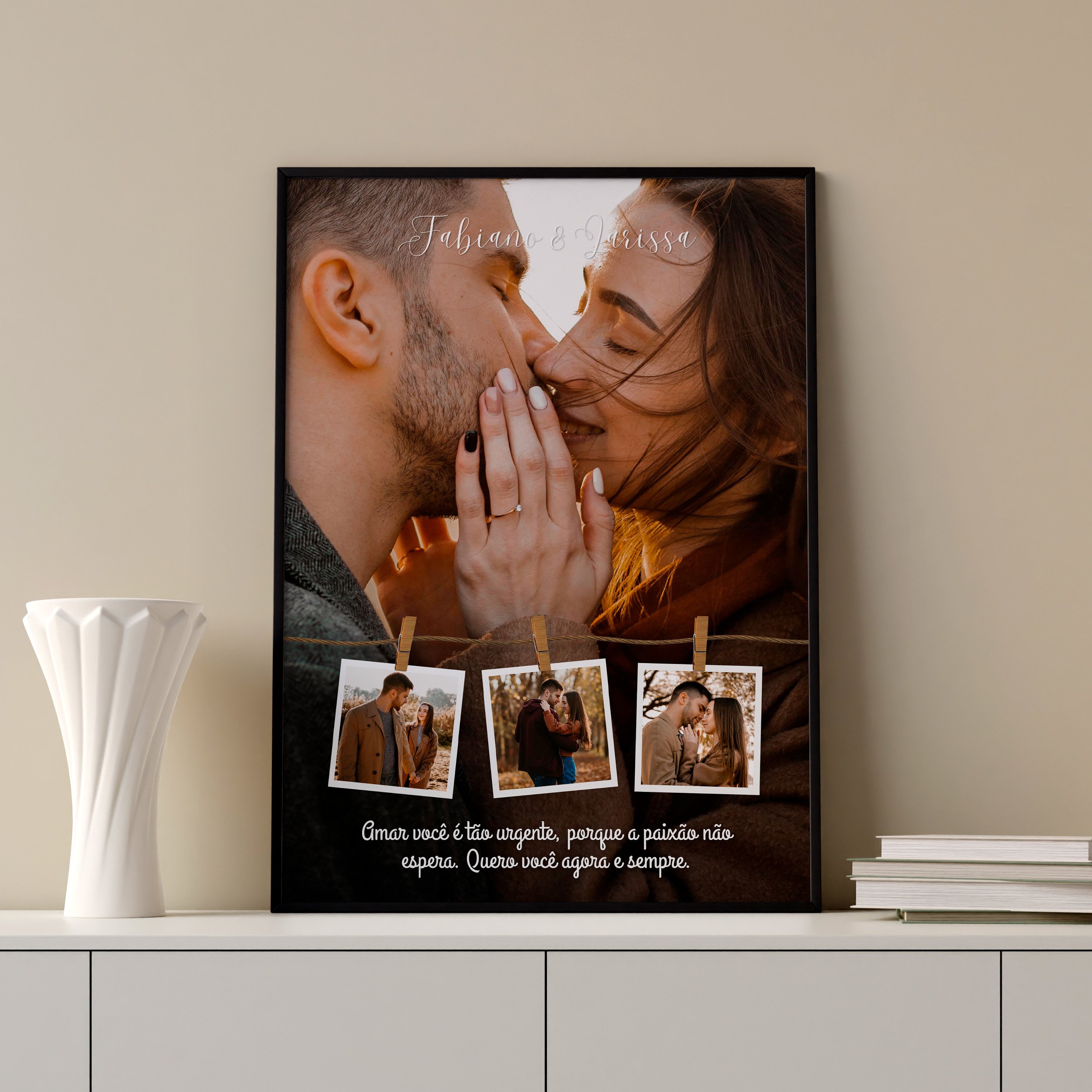 QUADRO/PORTA RETRATO PERSONALIZADO CASAL (18X24 CM) | Koalla Papelaria