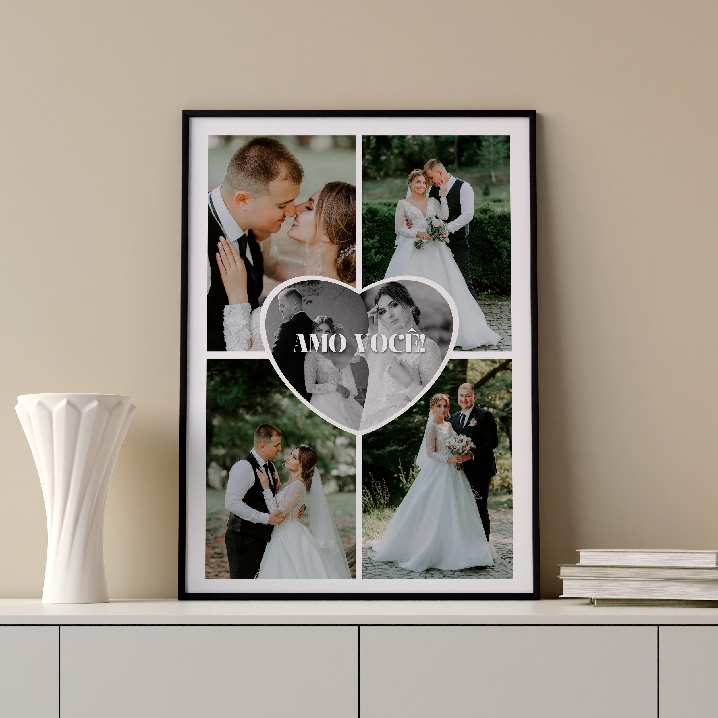 QUADRO/PORTA RETRATO PERSONALIZADO CASAL (23X33 CM) | Koalla Papelaria
