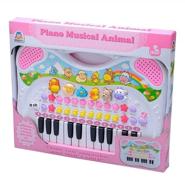 Piano Clássico Infantil de Madeira com 30 Teclas com Banco, 4 Pernas e  Suporte para Partitura, Goplus, Colorido - Dular