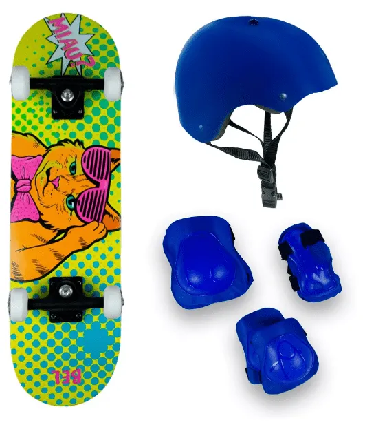 Skate Infantil Com Kit Proteção Gato Bel Fix - Main Image