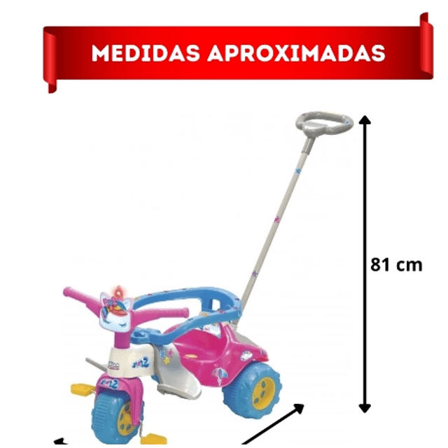 Triciclo Motoca Infantil Unilove Unicórnio Motinha Com Luz