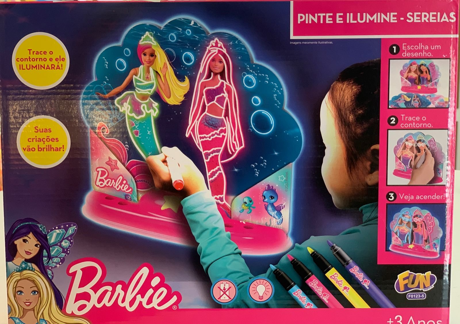 Barbie Pinte E Ilumine Fadas Fun - Papellotti